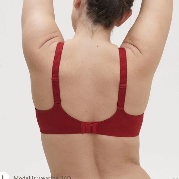 Simone Pèrele Caresse Full Cup Bra 34D Red New Retails $120 - Picture 2 of 5